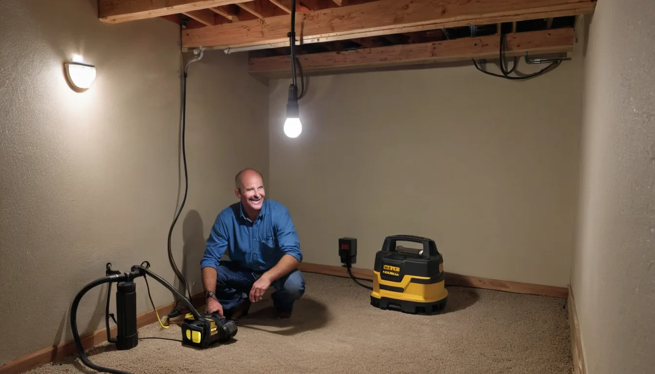 Provider checking a basement sump pump area for pests near Scandia